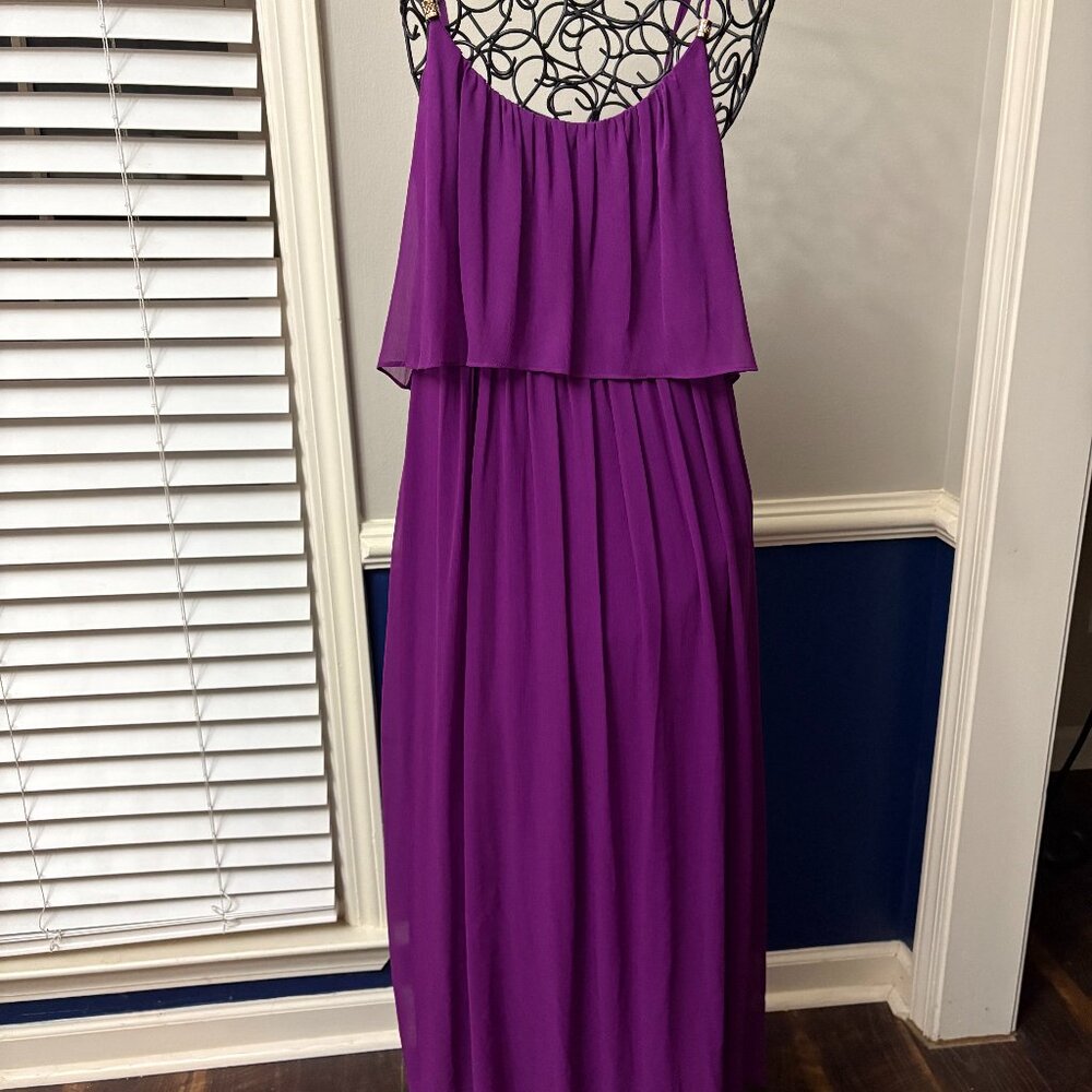 White House Black Market Purple Asymmetrical Maxi Dress – Size 4